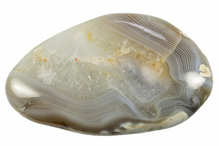 Polished Banded Blue and White Agate - Madagascar #319310